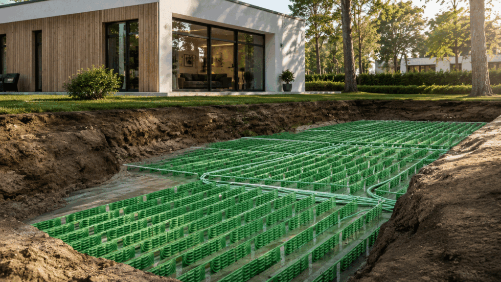 Nachhaltiges Energiekonzept mit Energiemonolith für klimafreundliche Wärme