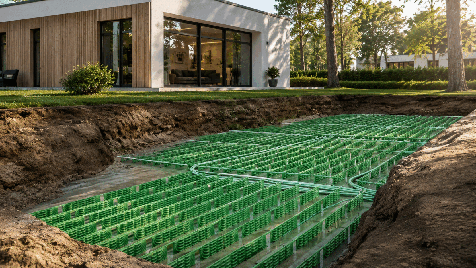 Nachhaltiges Energiekonzept mit Energiemonolith für klimafreundliche Wärme