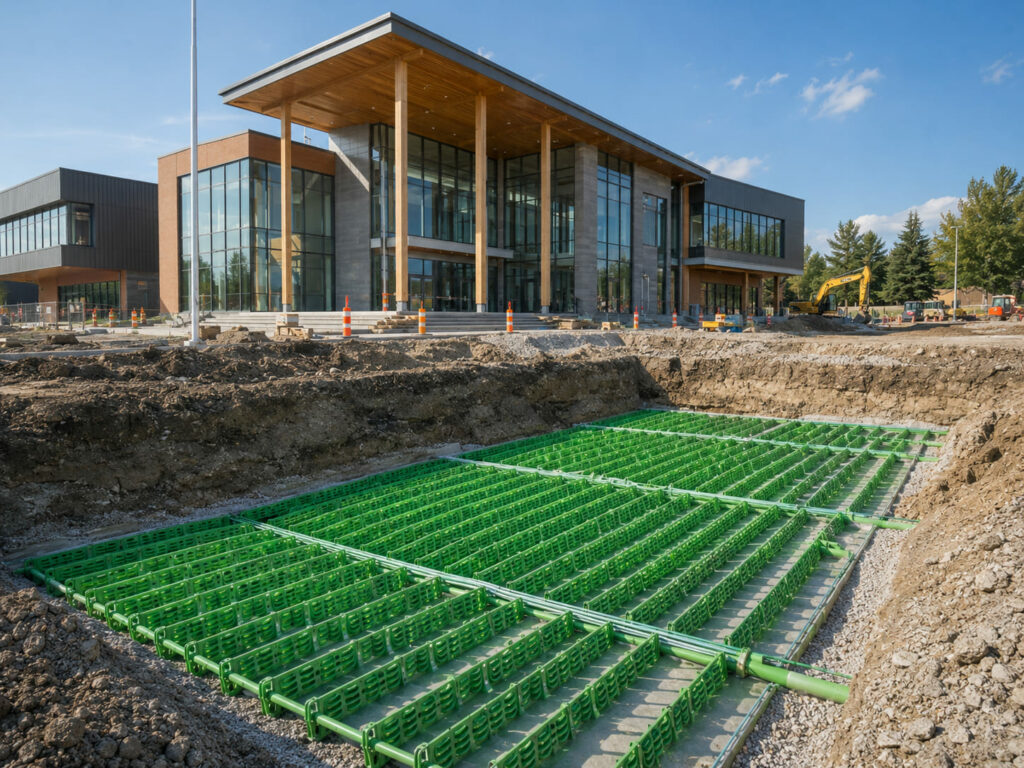 Nachhaltiges Energiekonzept mit Energiemonolith für klimafreundliche Wärme